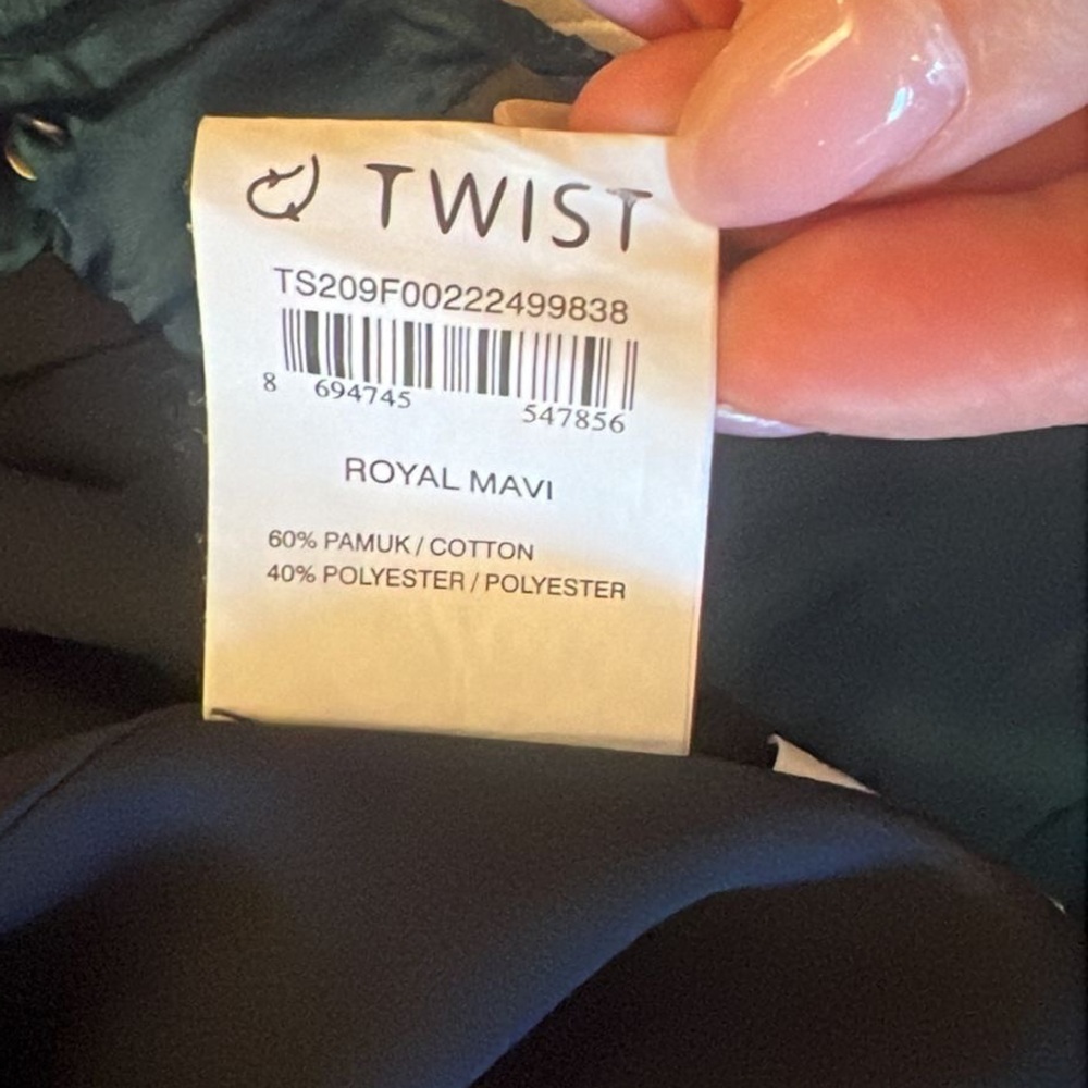 Twist teal and black flowy summer dress size US 8 - Picture 9 of 9